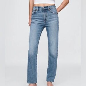 GAP Cone Denim Light Indigo Straight Jeans, 25 petite